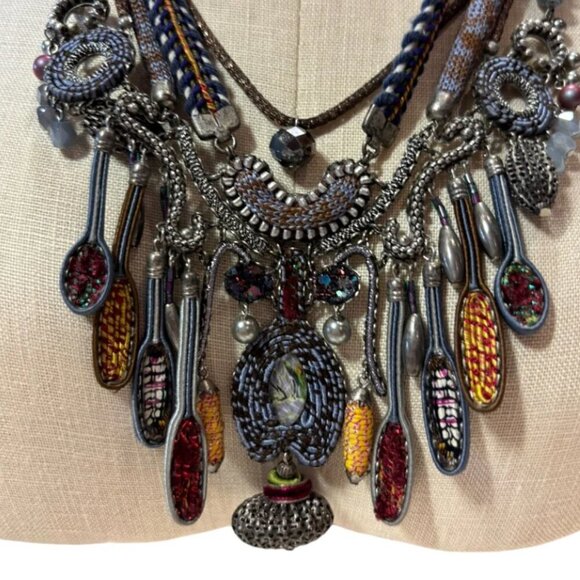 Ayala Bar Sliver/Blue/Purple Necklace - Picture 2 of 3